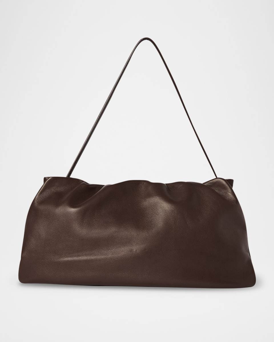 XL Bourse Shoulder Bag in Silk Leather
